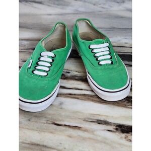 Vans Authentic Kelly Green Canvas Low Top Sneakers Mens 6.5 Womens 8 Skate Shoes